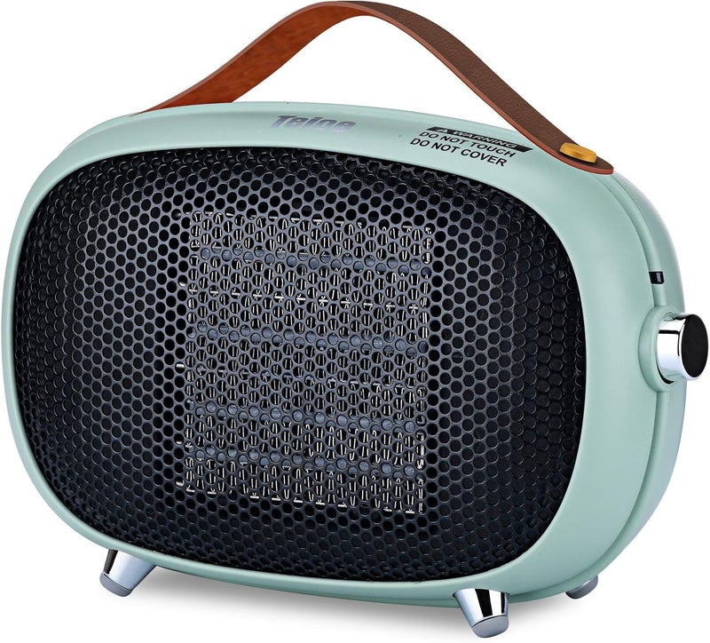 Teioe Space Heater, Mini Electric Space Heater 800W/400W, Small PTC Ceramic Heater with Tip-Over and Overheat Protection, 3 Operating Modes, Space Heaters for Office, Bedroom and Under Desk (GREEN) - Image 1